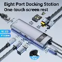 Multiport Type-c 8-in-1 Docking Station with 4K HDMI, 100W Power Delivery