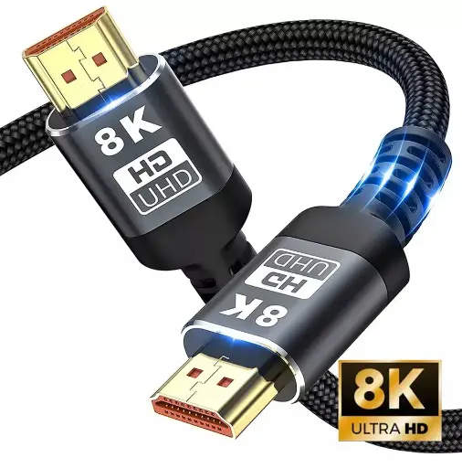 HDMI 2.1 8K@60Hz/4K@120Hz, 6.6FT/2M Ultra High Speed 48Gbps, Flexible Braided Cord Dynamic HDR/HDCP 2.2, Super Realistic 3D and Support VRR Gaming